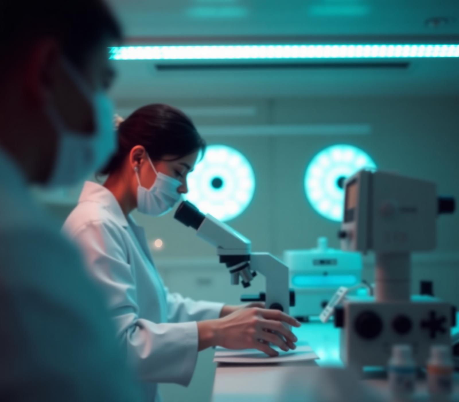 Embryologist working in a modern IVF laboratory